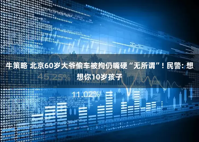 牛策略 北京60岁大爷偷车被拘仍嘴硬“无所谓”! 民警: 想想你10岁孩子